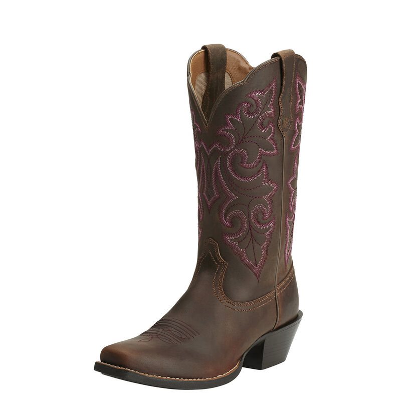 Ariat Round Up Square Toe - Western Laarzen Bruin Dames - 41899-778